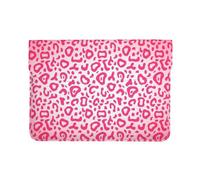 Cozimangoe Laptop Sleeve, 13-14 Inch PU Leather Computer Sleeve Bag, Water-Resistant Laptop Case Protective, School Office Travel, Personalized Bright Pink Leopard Skin Pattern