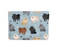 Cozimangoe Laptop Sleeve, 13-14 Inch PU Leather Computer Sleeve Bag, Water-Resistant Laptop Case Protective, School Office Travel, Personalized Pomeranian Paws-prints And Dog Bones