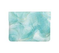 Cozimangoe Laptop Sleeve, 13-14 Inch PU Leather Computer Sleeve Bag, Water-Resistant Laptop Case Protective, School Office Travel, Personalized Pastel Mint Green Marble