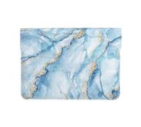 Cozimangoe Laptop Sleeve, 13-14 Inch PU Leather Computer Sleeve Bag, Water-Resistant Laptop Case Protective, School Office Travel, Personalized White Blue Marble Printed