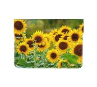 Cozimangoe Laptop Sleeve, 13-14 Inch PU Leather Computer Sleeve Bag, Water-Resistant Laptop Case Protective, School Office Travel, Personalized Sunflower Plant Printed