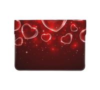 Cozimangoe Laptop Sleeve, 13-14 Inch PU Leather Computer Sleeve Bag, Water-Resistant Laptop Case Protective, School Office Travel, Personalized Red Heart