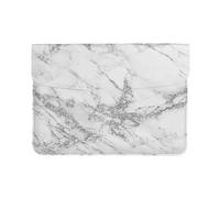 Cozimangoe Laptop Sleeve, 13-14 Inch PU Leather Computer Sleeve Bag, Water-Resistant Laptop Case Protective, School Office Travel, Personalized Elegant Chic White Gray Silver Glitter Marble
