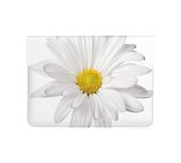 Cozimangoe Laptop Sleeve, 13-14 Inch PU Leather Computer Sleeve Bag, Water-Resistant Laptop Case Protective, School Office Travel, Personalized White Daisy Flower With Bright Yellow Heart