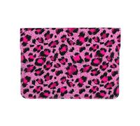 Cozimangoe Laptop Sleeve, 13-14 Inch PU Leather Computer Sleeve Bag, Water-Resistant Laptop Case Protective, School Office Travel, Luxury Pink Leopard Beauty Fashion