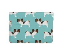 Cozimangoe Laptop Sleeve, 13-14 Inch PU Leather Computer Sleeve Bag, Water-Resistant Laptop Case Protective, School Office Travel, Personalized Papillon Dogs Cute Toy Spaniel Dog