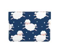 Cozimangoe Laptop Sleeve, 13-14 Inch PU Leather Computer Sleeve Bag, Water-Resistant Laptop Case Protective, School Office Travel, Personalized Sheep On A Starry Sky