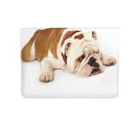 Cozimangoe Laptop Sleeve, 13-14 Inch PU Leather Computer Sleeve Bag, Water-Resistant Laptop Case Protective, School Office Travel, English Bulldog Of Sad And Tired With Brown Cream