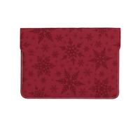 Cozimangoe Laptop Sleeve, 13-14 Inch PU Leather Computer Sleeve Bag, Water-Resistant Laptop Case Protective, School Office Travel, Personalized Christmas Red Christmas Snowflake