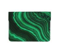 Cozimangoe Laptop Sleeve, 13-14 Inch PU Leather Computer Sleeve Bag, Water-Resistant Laptop Case Protective, School Office Travel, Personalized Malachite Texture
