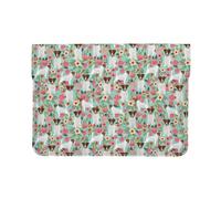 Cozimangoe Laptop Sleeve, 13-14 Inch PU Leather Computer Sleeve Bag, Water-Resistant Laptop Case Protective, School Office Travel, Personalized Jack Russell Terrier Floral