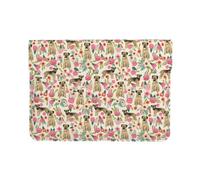 Cozimangoe Laptop Sleeve, 13-14 Inch PU Leather Computer Sleeve Bag, Water-Resistant Laptop Case Protective, School Office Travel, Personalized Border Terrier Dog Vintage Florals