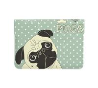 Cozimangoe Laptop Sleeve, 13-14 Inch PU Leather Computer Sleeve Bag, Water-Resistant Laptop Case Protective, School Office Travel, Personalized I Love Pugs
