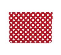 Cozimangoe Laptop Sleeve, 13-14 Inch PU Leather Computer Sleeve Bag, Water-Resistant Laptop Case Protective, School Office Travel, Personalized White Polka Dots On Red