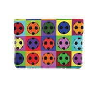 Cozimangoe Laptop Sleeve, 13-14 Inch PU Leather Computer Sleeve Bag, Water-Resistant Laptop Case Protective, School Office Travel, Personalized Colorful Football