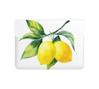 Cozimangoe Laptop Sleeve, 13-14 Inch PU Leather Computer Sleeve Bag, Water-Resistant Laptop Case Protective, School Office Travel, Personalized Bright Yellow Lemon Fresh Fruit