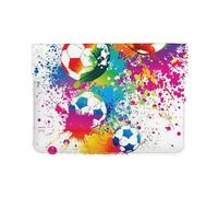 Cozimangoe Laptop Sleeve, 13-14 Inch PU Leather Computer Sleeve Bag, Water-Resistant Laptop Case Protective, School Office Travel, Personalized Colored Splashes All Over The Soccer