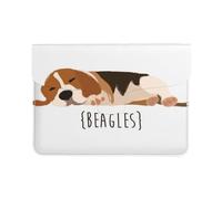 Cozimangoe Laptop Sleeve, 13-14 Inch PU Leather Computer Sleeve Bag, Water-Resistant Laptop Case Protective, School Office Travel, Personalized Beagles
