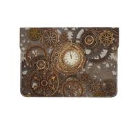 Cozimangoe Laptop Sleeve, 13-14 Inch PU Leather Computer Sleeve Bag, Water-Resistant Laptop Case Protective, School Office Travel, Personalized Steampunk Background