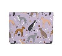 Cozimangoe Laptop Sleeve, 13-14 Inch PU Leather Computer Sleeve Bag, Water-Resistant Laptop Case Protective, School Office Travel, Personalized Italian Greyhound Dog Bones And Paws