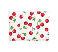 Cozimangoe Laptop Sleeve, 13-14 Inch PU Leather Computer Sleeve Bag, Water-Resistant Laptop Case Protective, School Office Travel, Personalized Red Cherry Berries