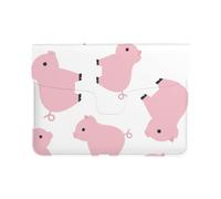 Cozimangoe Laptop Sleeve, 13-14 Inch PU Leather Computer Sleeve Bag, Water-Resistant Laptop Case Protective, School Office Travel, Personalized Pink Pig