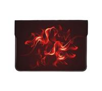 Cozimangoe Laptop Sleeve, 13-14 Inch PU Leather Computer Sleeve Bag, Water-Resistant Laptop Case Protective, School Office Travel, Personalized Red Flame