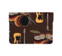 Cozimangoe Laptop Sleeve, 13-14 Inch PU Leather Computer Sleeve Bag, Water-Resistant Laptop Case Protective, School Office Travel, Personalized Rock Pattern Of Retro Drums