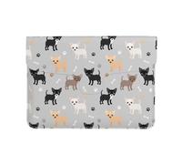 Cozimangoe Laptop Sleeve, 13-14 Inch PU Leather Computer Sleeve Bag, Water-Resistant Laptop Case Protective, School Office Travel, Chihuahua Paws And Bones