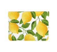Cozimangoe Laptop Sleeve, 13-14 Inch PU Leather Computer Sleeve Bag, Water-Resistant Laptop Case Protective, School Office Travel, Personalized Bright Yellow Watercolor Lemons