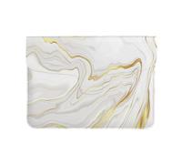 Cozimangoe Laptop Sleeve, 13-14 Inch PU Leather Computer Sleeve Bag, Water-Resistant Laptop Case Protective, School Office Travel, Personalized Marble White
