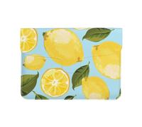 Cozimangoe Laptop Sleeve, 13-14 Inch PU Leather Computer Sleeve Bag, Water-Resistant Laptop Case Protective, School Office Travel, Personalized Yellow Lemon The Arts