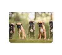 Cozimangoe Laptop Sleeve, 13-14 Inch PU Leather Computer Sleeve Bag, Water-Resistant Laptop Case Protective, School Office Travel, Boxer Dogs Puppies Pets Family Dogs