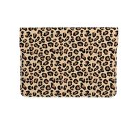 Cozimangoe Laptop Sleeve, 13-14 Inch PU Leather Computer Sleeve Bag, Water-Resistant Laptop Case Protective, School Office Travel, Personalized Leopard Print Black Brown Rust And Tan