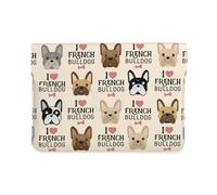 Cozimangoe Laptop Sleeve, 13-14 Inch PU Leather Computer Sleeve Bag, Water-Resistant Laptop Case Protective, School Office Travel, Personalized French Bulldog Seamless Pattern In Vintage Style