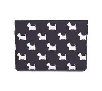 Cozimangoe Laptop Sleeve, 13-14 Inch PU Leather Computer Sleeve Bag, Water-Resistant Laptop Case Protective, School Office Travel, Personalized West Highland Terrier