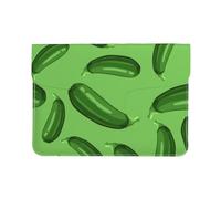 Cozimangoe Laptop Sleeve, 13-14 Inch PU Leather Computer Sleeve Bag, Water-Resistant Laptop Case Protective, School Office Travel, Personalized Green Ripe Zucchini