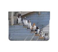 Cozimangoe Laptop Sleeve, 13-14 Inch PU Leather Computer Sleeve Bag, Water-Resistant Laptop Case Protective, School Office Travel, Personalized Dogs Border Collie Shetland SheepDogs Alaskan