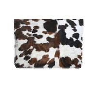 Cozimangoe Laptop Sleeve, 13-14 Inch PU Leather Computer Sleeve Bag, Water-Resistant Laptop Case Protective, School Office Travel, Personalized Cowhide Tan Black And White Texture