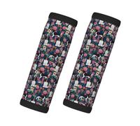 Cozimangoe Luggage Tag&Handle Wrap, 2 Pack Identifier Comfort Grip Soft Surround for Suitcases Travel Bag Backpack Car Seatbelt, English Springer Spaniel Floral Cute Florals Dog