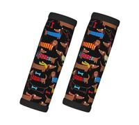 Cozimangoe Luggage Tag&Handle Wrap, 2 Pack Identifier Comfort Grip Soft Surround for Suitcases Travel Bag Backpack Car Seatbelt, I Love My Dog Dachshunds Print