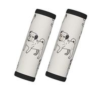 Cozimangoe Luggage Tag&Handle Wrap, 2 Pack Identifier Comfort Grip Soft Surround for Suitcases Travel Bag Backpack Car Seatbelt, Dog Doodle Pattern