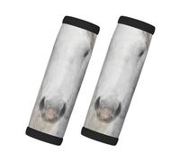 Cozimangoe Luggage Tag&Handle Wrap, 2 Pack Identifier Comfort Grip Soft Surround for Suitcases Travel Bag Backpack Car Seatbelt, Camargue Horse