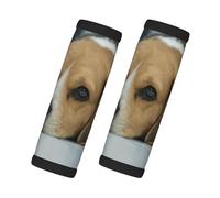 Cozimangoe Luggage Tag&Handle Wrap, 2 Pack Identifier Comfort Grip Soft Surround for Suitcases Travel Bag Backpack Car Seatbelt, Cute Beagle Dog Lies On Floor