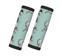 Cozimangoe Luggage Tag&Handle Wrap, 2 Pack Identifier Comfort Grip Soft Surround for Suitcases Travel Bag Backpack Car Seatbelt, Running Rough Collie Dog