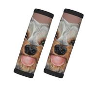 Cozimangoe Luggage Tag&Handle Wrap, 2 Pack Identifier Comfort Grip Soft Surround for Suitcases Travel Bag Backpack Car Seatbelt, Dog Cute Yorkshire Terrier Teacup