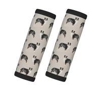 Cozimangoe Luggage Tag&Handle Wrap, 2 Pack Identifier Comfort Grip Soft Surround for Suitcases Travel Bag Backpack Car Seatbelt, Australian Shepherds Cute