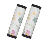 Cozimangoe Luggage Tag&Handle Wrap, 2 Pack Identifier Comfort Grip Soft Surround for Suitcases Travel Bag Backpack Car Seatbelt, Beautiful Spring Fresh Floral