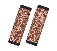 Cozimangoe Luggage Tag&Handle Wrap, 2 Pack Identifier Comfort Grip Soft Surround for Suitcases Travel Bag Backpack Car Seatbelt, Giraffe Skins and Heads