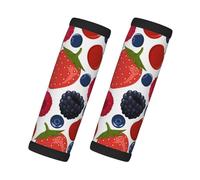 Cozimangoe Luggage Tag&Handle Wrap, 2 Pack Identifier Comfort Grip Soft Surround for Suitcases Travel Bag Backpack Car Seatbelt, Falling Ripe Berries Raspberries